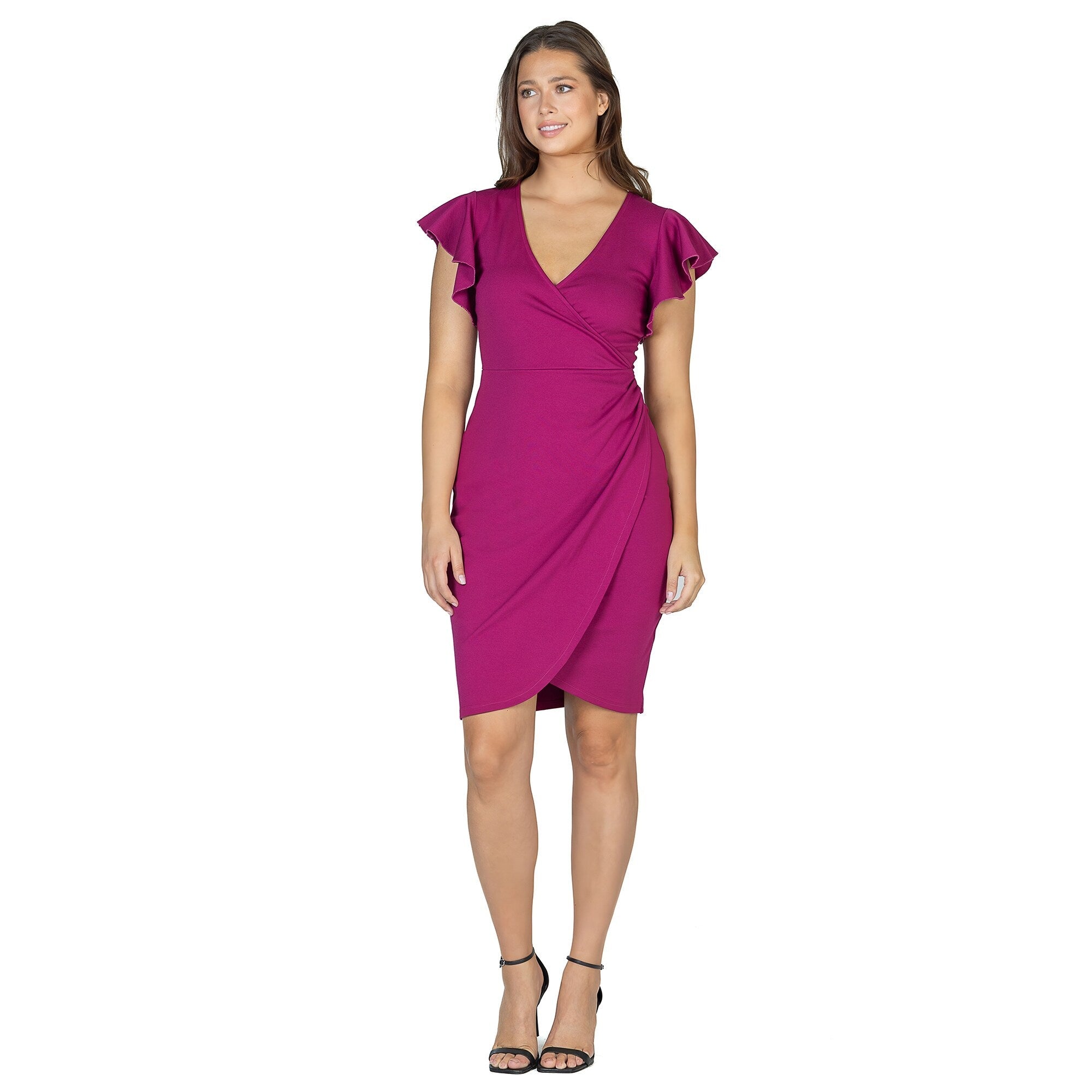 24seven-Comfort-Apparel-Womens-V-Neck-Ruffle-Sleeve-Knee-Length-Dress_2ee416b9-3401-44dd-8d93-55773bf9a05f