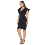 24seven-Comfort-Apparel-Womens-V-Neck-Ruffle-Sleeve-Knee-Length-Dress