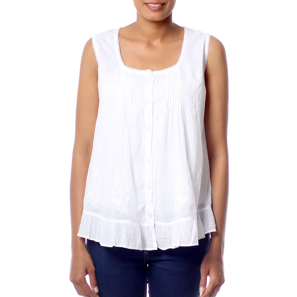 Handcrafted-Cotton-Morning-Cloud-Blouse-India-c5a420ae-5c53-4ccd-bf46-8056ef8cc1a3_1000 1165076617