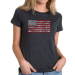 LA Pop Art Women's Premium Blend Word Art T-shirt - Fireworks American Flag