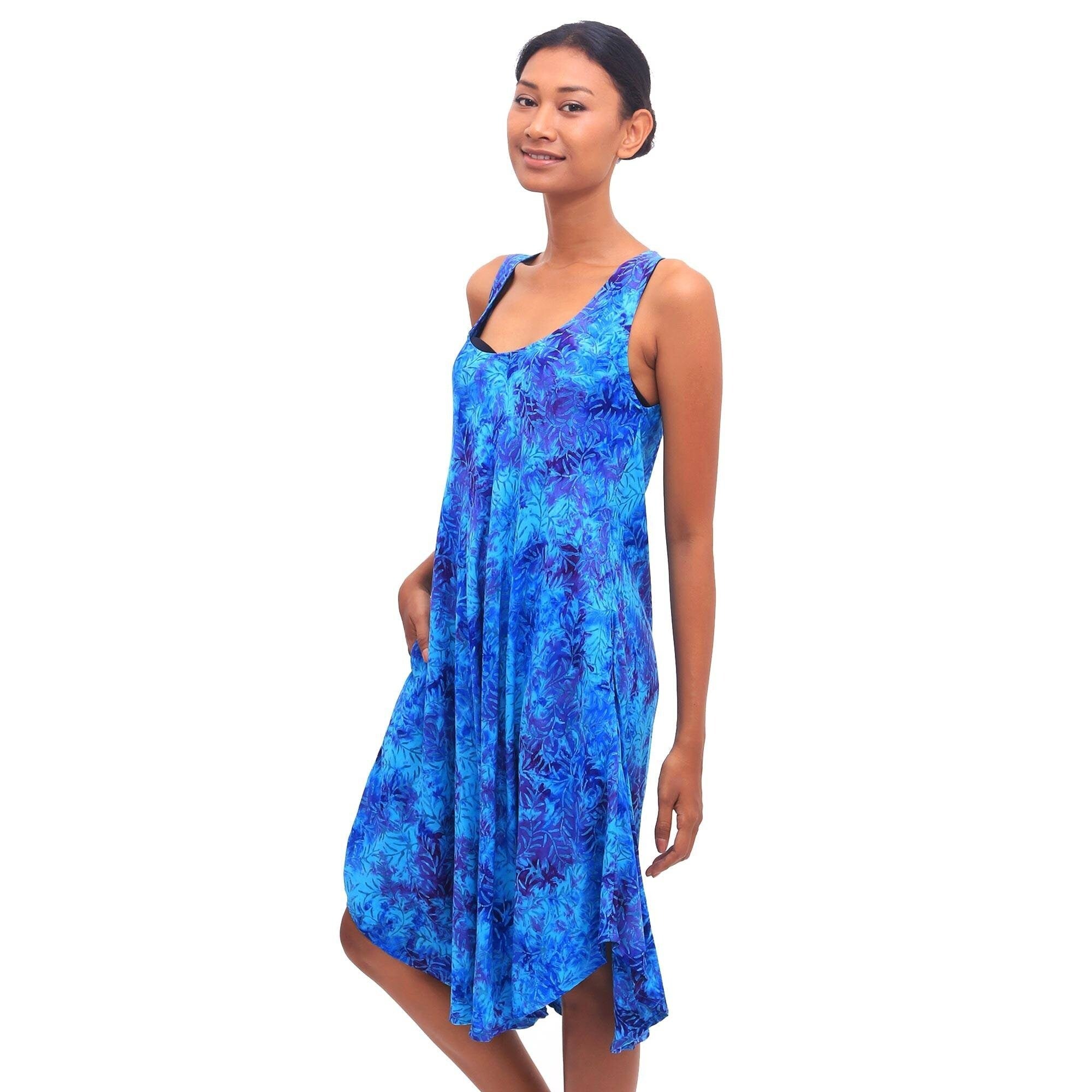 NOVICA-Leafy-Grove-Batik-rayon-dress 1196054727